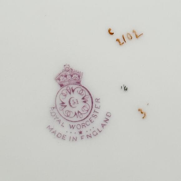 Antique Royal Worcester Plate Art Deco Hand Painted Enamel and Gilding Pink - Picture 4 of 13